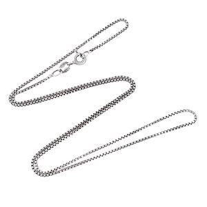 Vintage Italy Sterling Silver 925 1mm Box Chain Necklace 18"